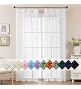 ABLUEN White Sheer Curtains 84 Inches Long, Privacy Semi Sheer Curtains for Living Room Bedroom, ...