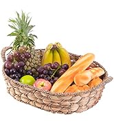 Vintiquewise Seagrass Fruit Bread Basket Tray with Handles (Medium)
