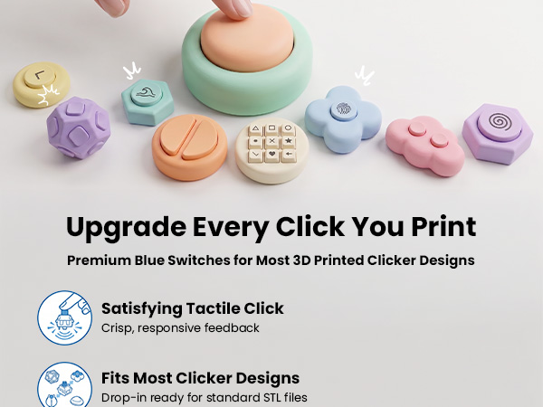 mechanical keyboard clickers button insert for 3d prints clicky switches fidget 3-d printed