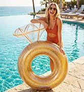 HeySplash Pool Floats, Inflatable Pool Float, Large Floatie for Bachelorette Party, Swim Tube Riv...