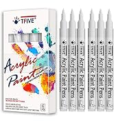 White Marker Paint Pens - 6 Pack Acrylic White Permanent Marker, 0.7mm Extra Fine Tip Paint Pen f...