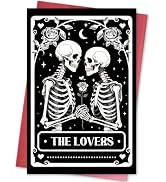 hvdler Tarot Themed Love Card, Gothic Valentine's Day Gift for Husband Wife, Skeleton Halloween C...