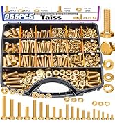Taiss 966pcs Grade 8.8 Metric Bolt Assortment,Metric Bolts and Nuts Assortment,Bolt Kit M4 M5 M6 ...