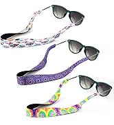 YR Floral Pattern Sunglass Straps, Soft And Durable Neoprene Material Floating Eyewear Retainers,...