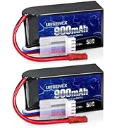 URGENEX 11.1V 900mAh Lipo Battery 3S 50C High Discharge Rate RC Battery Pack with JST Plug Rechar...