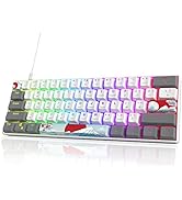 Owpkeenthy RGB Mechanical Keyboard 60 Percent Red Switches, Ultra-Compact Mini Wired Gaming Keyba...