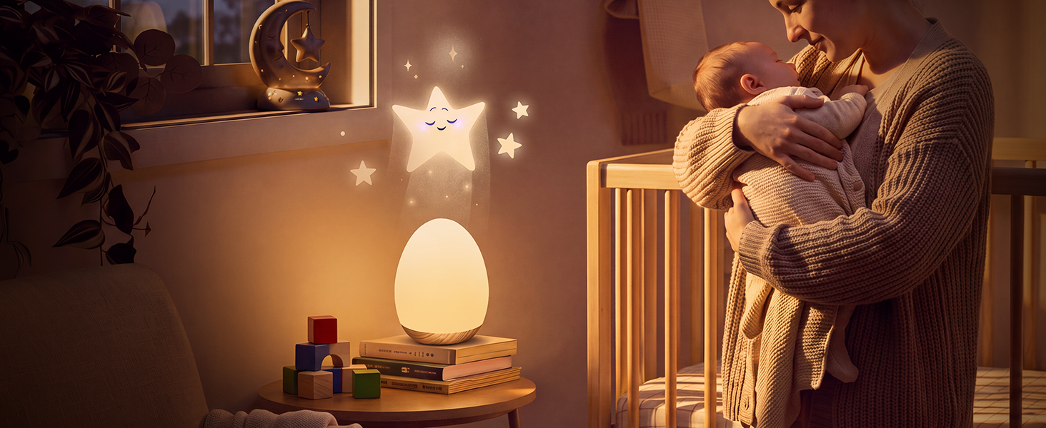 MediAcous Night Light for Kids, 7 Colors Changing Egg Light for Nursery