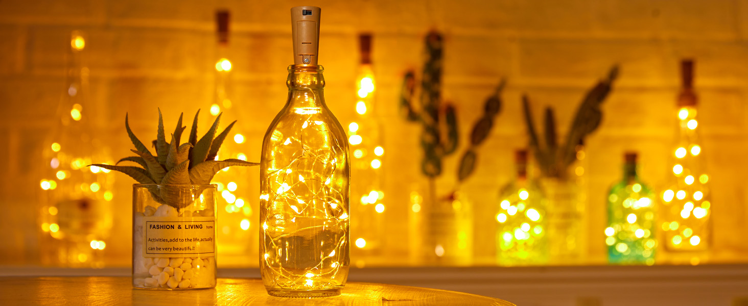 Brightown Wine Bottle Lights with Cork