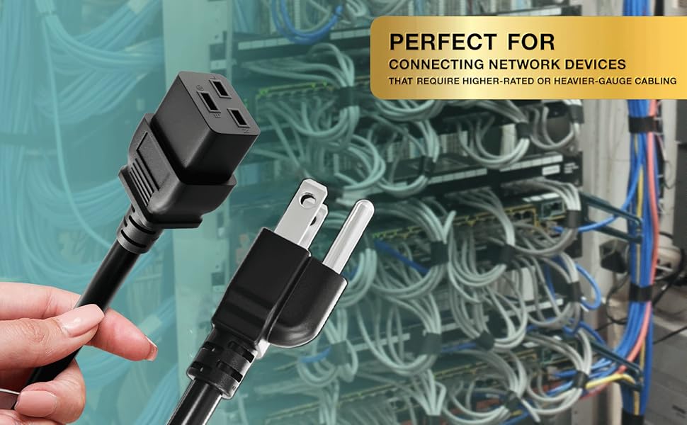 14 AWG Power Cord NEMA 5-15P to IEC320 C19