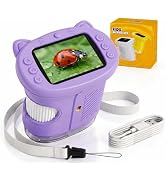 OAEBLLE Kids Microscope, 1000X Handheld Digital Pocket Microscope with 2.4" IPS Screen & 8 LEDs, ...