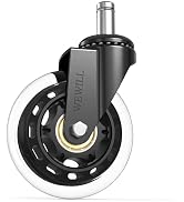 WEWILL Office Chair Caster Wheels Set of 5 for Tile, (Clear)