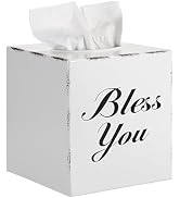 Sumnacon Tissue Box Cover Square, Bless You Tissue Holders, Decorative Tissue Box Holder Open Bot...