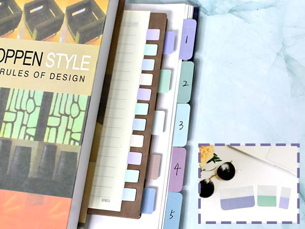 Repositionable Page Tabs Flags Page Markers Labels for Notebooks, Filing, Classification,12 Colors
