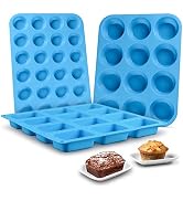 CAKETIME Muffin Pan Silicone Brownie Molds - Cupcake Pan Baking Silicone Molds Food Grade Silicon...
