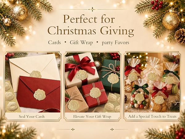 gold Christmas seal