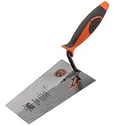 KSEIBI 281440 Narrow Bucket Brick Trowel Rubber Handle Square Tip Bricklaying Trowel (7Inch)
