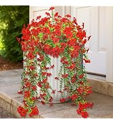 Evoio Artificial Hanging Flowers for Outdoors, 2 PCS Faux Silk Daisy Outdoor Flowers UV Resistant...
