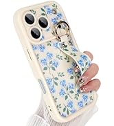 Jefonha Compatible with iPhone 17 Pro Max Case with Finger Hand Strap for Girls Women, Cute Flowe...