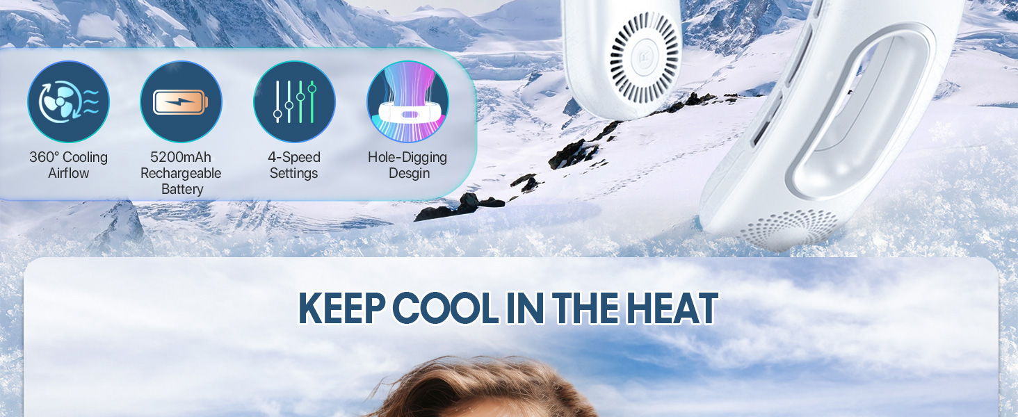 Premium A+ Full Image 2 Portable Neck Fan PC