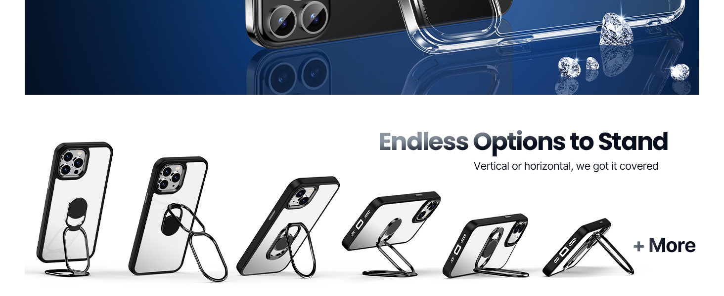 iPhone 16 Pro Max Case with double ring stand