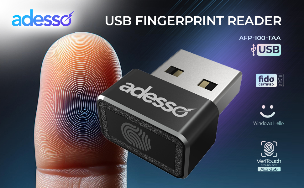 Adesso Finger Print Reader Windows Hello Compatible