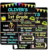 First Day of School Sign - 12’’ x 10’’ First & Last Day School Board - 1st Day Back to School Cha...