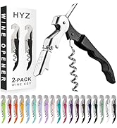 HYZ 2-Pack Wine Opener Waiter Corkscrew, Professional Wine Key for Servers, Bartender, with Foil ...