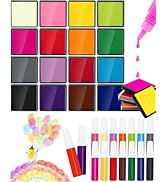 FIVEIZERO 16 Colors Ink Pad Set for Stamps, 1.58"Professional Craft Ink Pads for Paper, Wood, Fab...