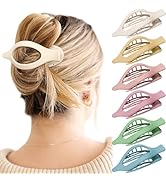 French Flat Hair Clips for Women - 6Pcs Flat Hair Claws for Thin Thick Hair Strong Hold No Slip G...