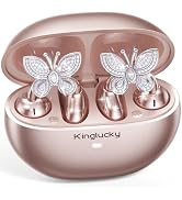 Kinglucky Clip-On Open Ear Earbuds with Detachable Butterfly Earrings, Bluetooth 6.0 Wireless Hea...