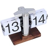 Flip Desk Clock, 24 Hours Mechanical Flip Clock, Retro Vintage Design Auto Flip Desk Table Clock ...