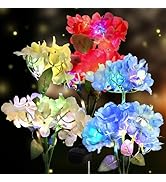 SolarEra Solar Lights Outdoor Waterproof, 3 Pack Solar Flowers, 7 Colors Changing Solar Hydrangea...
