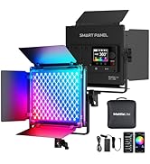 Mettlelite SPL210C RGB LED Video Light with APP Control, 360° Full Color RGB Panel Light, 2800K-8...