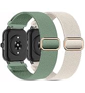 Kollody 2 Pack Stretchy Nylon Watch Bands Compatible with Amazfit Active 2/Active,20MM Sport Loop...