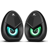 OROW Computer Speakers,Mini 10W RGB PC Speakers with Colorful LED, Volume Control - Gaming Speake...