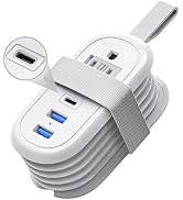 BEVA Travel Power Strip with USB C Ports, PD 20W Fast Charge 2 Outlets 3 USB Ports, 4 FT Travel F...