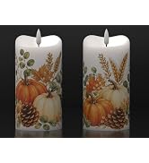 Lasumora 2Pack Battery Operated Flameless Pillar Candles with Remote Timer