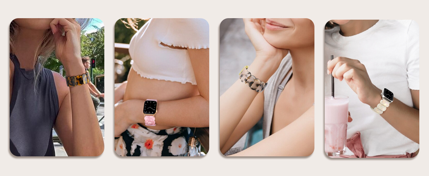 Resin Stretchy Apple Watch Bands Women
