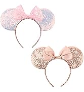 DRESHOW Mouse Ears Bow Headbands Glitter Party Decoration Cosplay Costume for Women