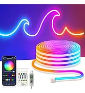 EZMYMA 16.4FT Neon Rope Lights,Flexible RGB+IC LED Strip Lights,Remote Control,Multiple Modes,for...
