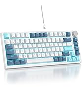 Mosptnspg 75% TKL Wired Mechanical Keyboard,RGB Backlit Gasket Mount 82 Key Hot Swappable Custom ...