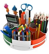 Art Supply Organizer, Lazy Susan Turntable with 9 Removable Bins for Kitchen Craft Room School St...