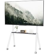 Hovadova Easel Rolling TV Stand for 42-86 Inch TVs, White | Height Adjustable, Holds up to 198 LB...