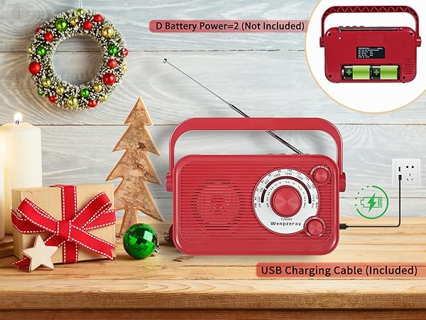 The D218 radio has 3 power modes :type-c plug-in/built-in rechargeable battery /UM-1*2