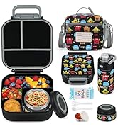 Itslife Soup Thermo Lunch Box Set 4 Compartment Leakproof Bento Container 7oz Insulated Soup Ther...
