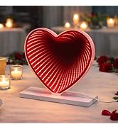 BITILLUM Heart Sign Infinity Light, 3D LED Infinity Mirror Night Light with USB Power for Bedroom...