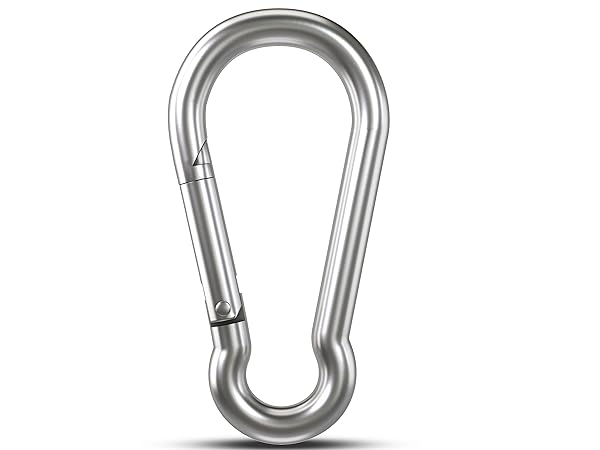 KINLINK Black Carbon Steel Carabiner Clips, Heavy Duty Spring Snap Hook