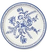 Coterie Blue Floral Paper Plates (Set of 10 Small plates) - Party Plates For Bridal and Baby Show...