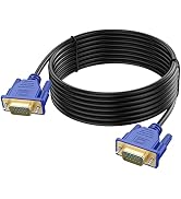 UVOOI VGA to VGA Cable 15FT, Gold-Plated VGA Cord Male to Male Cable 15 pin for Computer Monitor ...