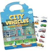 Reusable Sticker Book for Toddlers 3-6, Jelly Stickers for Kids, Sticker Activity Book Travel Toy...